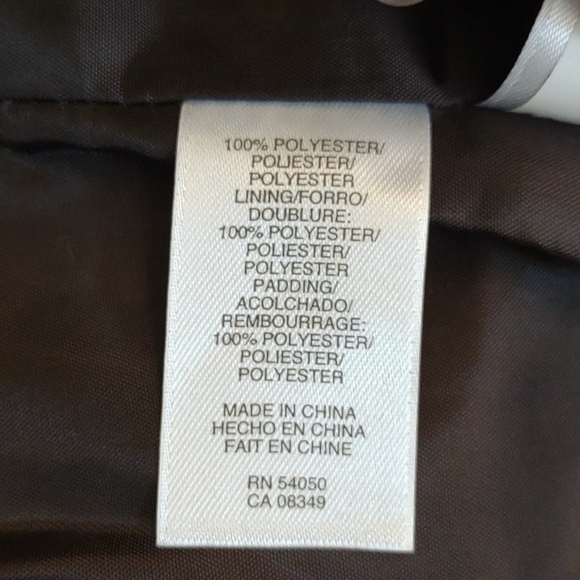 PETITE Dark BRN Slvless Puffer Vest SZ PXL By Jones New York - Picture 10 of 11